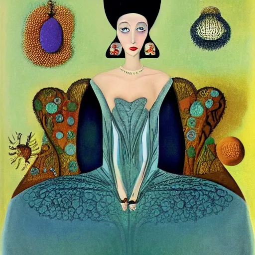 Image similar to a Hungarian portrait of a Queen, by Marcel Jankowicz, by Kay Nielsen, by Mary Blair, by Georgia o Keeffe, screenshot, fairy tale, dark fantasy