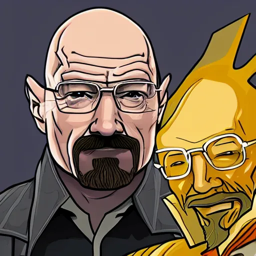 Image similar to Walter White as league of legends character splash art