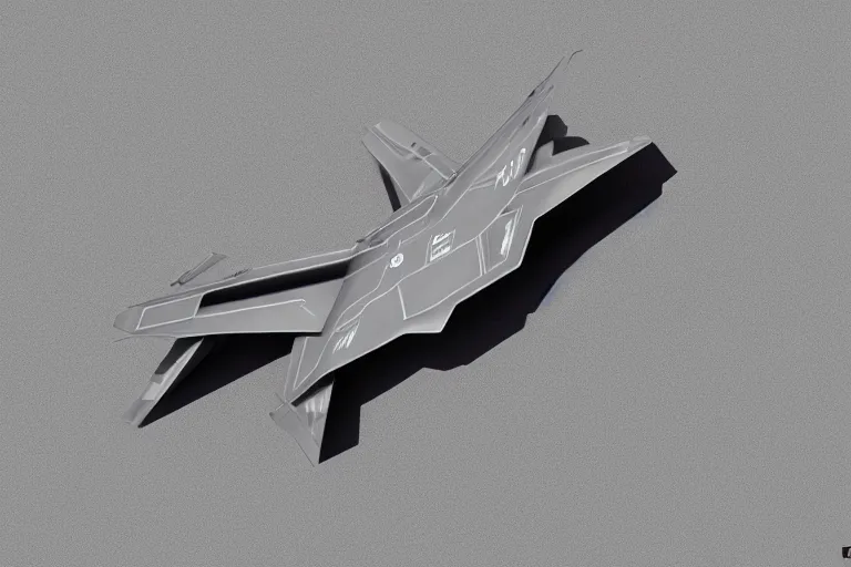 Image similar to top down view of a futuristic jet fighter, katsuhiro otomo, in gunmetal grey, very symmetrical, in blueprint form, in the style of will burns, f - 3 5 inspired, robotic, highly detailed, artstation, pinterest, deviantart, super realistic, unreal engine