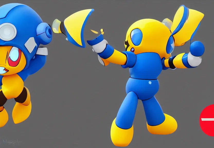 Image similar to Megaman as Pikachu SNES gameplay, unreal engine, WLOP, trending on artstation, 4K UHD image