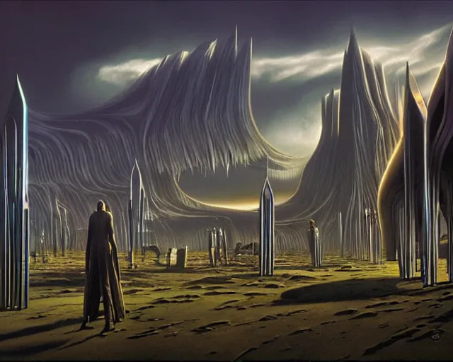 Image similar to The forks forks forks, sci-fi cinematic scene by Jim Burns