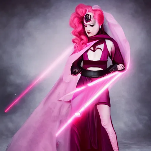 Image similar to pinkie pie as a sith lord, photograph by Zhang Jingna