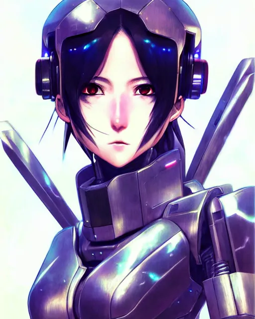 Image similar to portrait Anime Girl in mecha armor in night tokyo Sharp fine face pretty face, realistic shaded Perfect face, fine details. Anime. cyberpunk realistic shaded lighting by katsuhiro otomo ghost-in-the-shell, magali villeneuve, artgerm, rutkowski Jeremy Lipkin and Giuseppe Dangelico Pino and Michael Garmash and Rob Rey