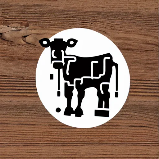 Prompt: boston dynamics robot cow as an svg sticker, 2 d, flat, vector art