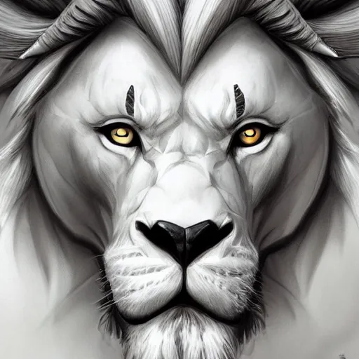 Image similar to aesthetic portrait commission of a albino muscular and attractive anthro lion as a character wearing freemason outfit, hyperdetailed. Character design by charlie bowater, ross tran, artgerm, and makoto shinkai, detailed, inked, western comic book movie poster concept art, award winning painting