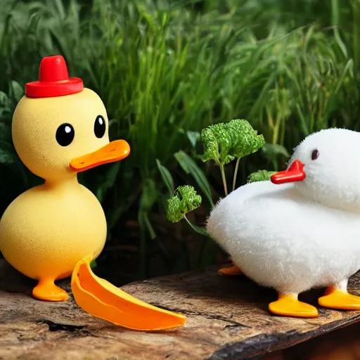 Image similar to beaver and duck, vegetables