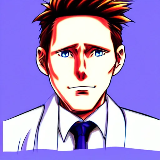 Image similar to anime cartoon, keir starmer, portrait