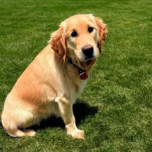 Prompt: a golden retriver who is the king of the universe