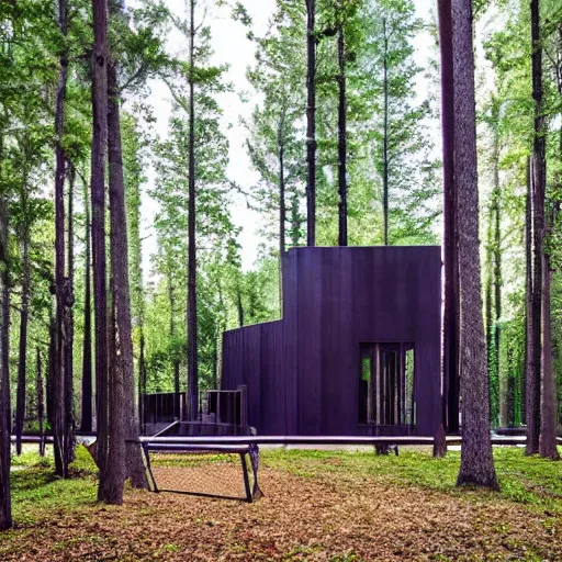 Image similar to a building in the middle of a forest, architecture