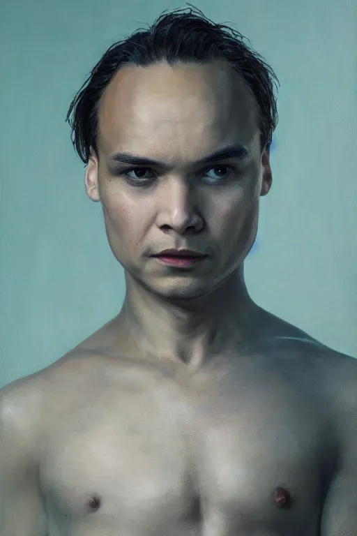 Image similar to Frank Dillane as Puck, full body, normal size forehead, oil on canvas, intricate, portrait, 8k highly professionally detailed, HDR, CGsociety