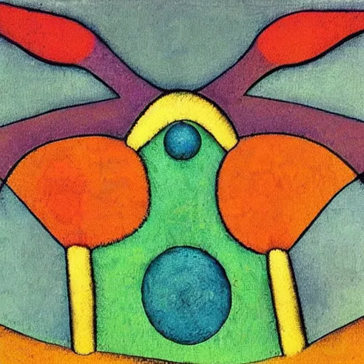 Image similar to a painting of a shiny bug by paul klee, intricate detail