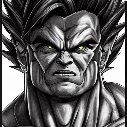 Prompt: a sketch of broly as the hulk | venom movie | ~ ~ cinematic ~ ~ lighting | award - winning | closeup portrait | by donato giancola and mandy jurgens and charlie bowater | featured on artstation | pencil sketch | sci - fi alien