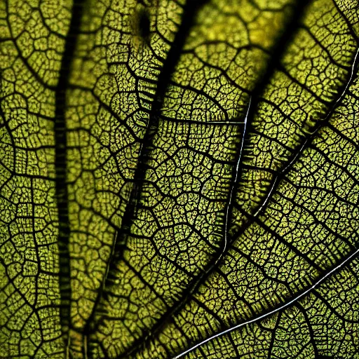 Prompt: a close up of a leaf with insect trails which look like a heart, 8 k nature photography