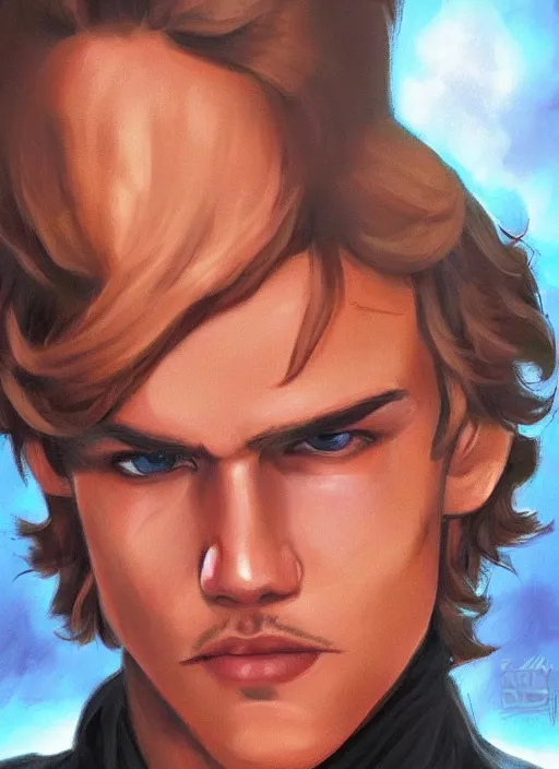 Prompt: anakin solo, from star wars legends, star wars portrait, art by greg rutowski, trending portrait on artstation