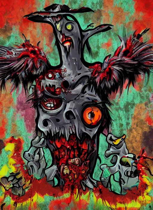 Image similar to my inner zombie chicken graffiti album cover, 8 k concept art, art by kadath, masterpiece, trending on artstation, 8 k