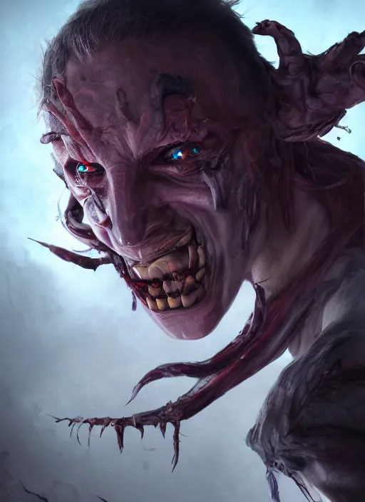 Image similar to An epic fantasy comic book style portrait painting of frightening horror creatures, Unreal 5, DAZ, hyperrealistic, octane render, cosplay, RPG portrait, dynamic lighting