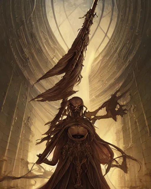 Image similar to The last enemy that shall be destroyed is death, full body image, artwork by artgerm, Luminism, Behance HD, broad sword, D&D, extraordinary phenomenon, fantasy, intricately detailed, elegant, digital painting, smooth, sharp focus, art by Greg Rutkowski, art by Ruth Asawa, art by Tim Burton, art by Ted Nasmith, art by H.R. Giger