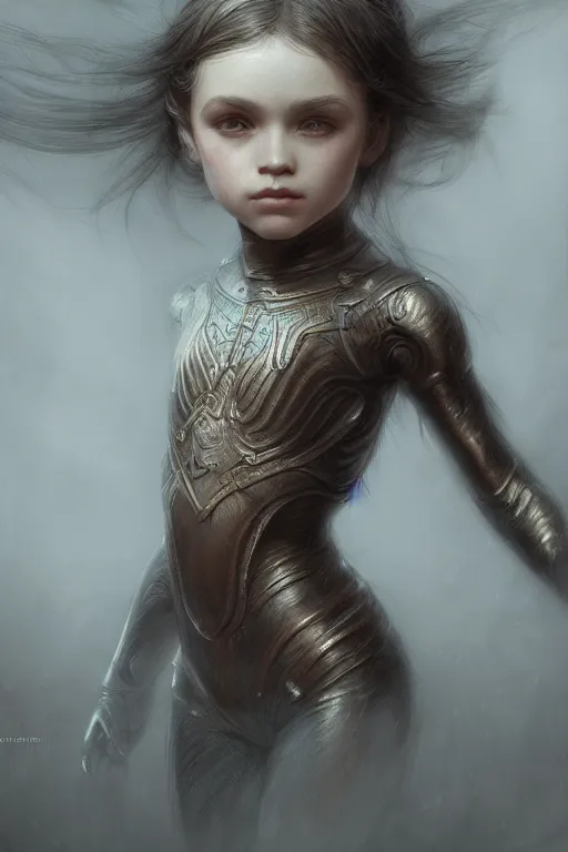 Image similar to the perfect human model little girl posing, accurate details, detailed face, fantasy, dramatic, intricate, elegant, highly detailed, digital painting, artstation, concept art, smooth, sharp focus, illustration, art by gustave dore, octane render