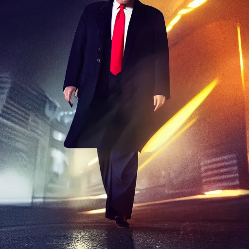 Image similar to donald trump, dramatic lighting, cinematic, establishing shot, extremely high detail, foto realistic, cinematic lighting, post processed, concept art, high details, cinematic, 8k resolution, beautiful detailed, photorealistic, digital painting, artstation, concept art, smooth, sharp focus, artstation trending, octane render, unreal engine