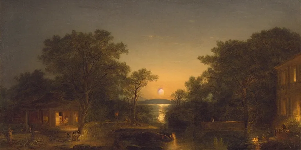 Image similar to artwork at night by eugene von guerard