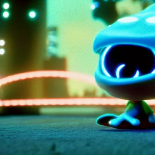 Image similar to cute smiling pixar and chibi style electric blue scaled glowing baby dinosaurs in tron movie, cinestill