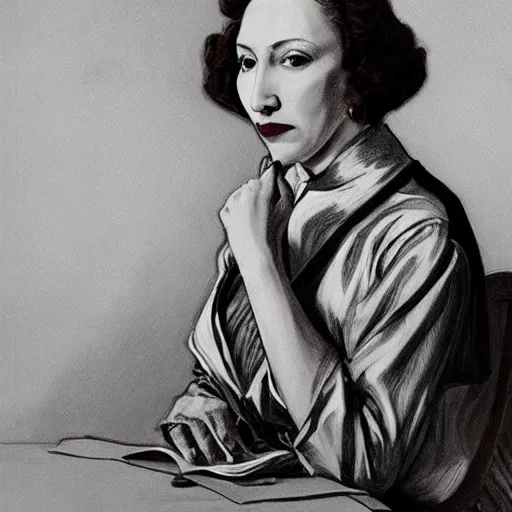 Image similar to portrait of write clarice lispector, by j. c. leyendecker