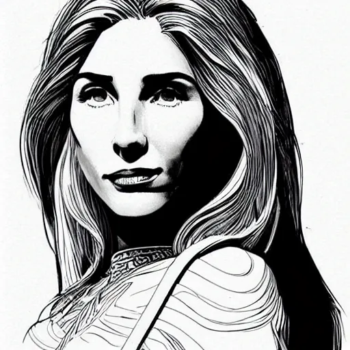 Image similar to “ elsa pataky retro minimalist portrait by jean giraud, moebius starwatcher comic, 8 k ”