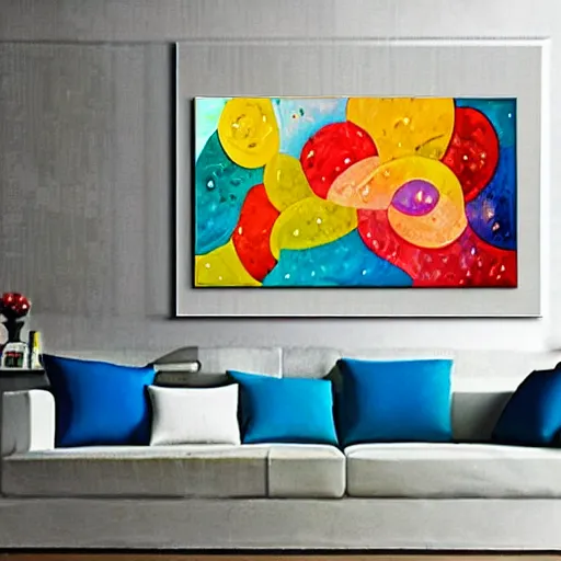 Prompt: award-winning large colorful abstract geometric shapes art painting