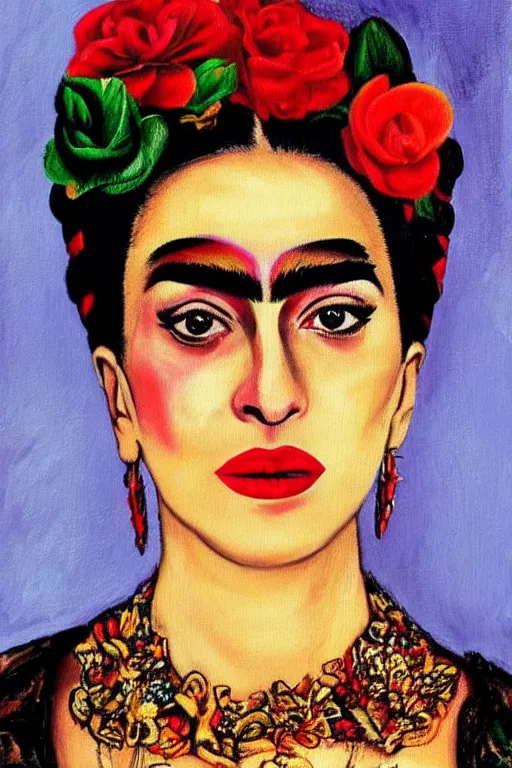 Image similar to Lady Gaga in Frida Kahlo painting style