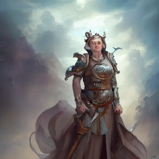 Image similar to angela merkel by ruan jia, tom bagshaw, peter mohrbacher, brian froud, epic sky, vray render, artstation, deviantart, pinterest