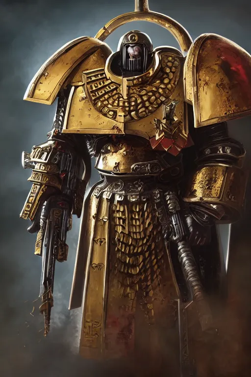 Image similar to armor portrait heros warhammer 4 0 k horus heresy fanart - the primarchs emperor by johannes helgeson animated with vfx concept artist & illustrator global illumination ray tracing hdr fanart arstation zbrush central hardmesh 8 k octane renderer comics stylized