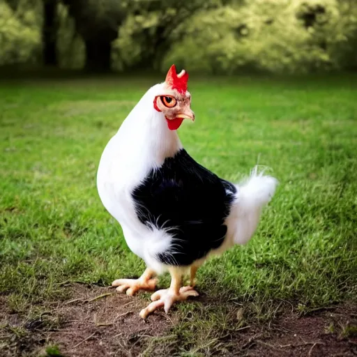 Image similar to a chicken - cat - hybrid, animal photography