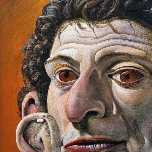 Prompt: high quality high detail painting by lucian freud, hd, portrait of shiva, god