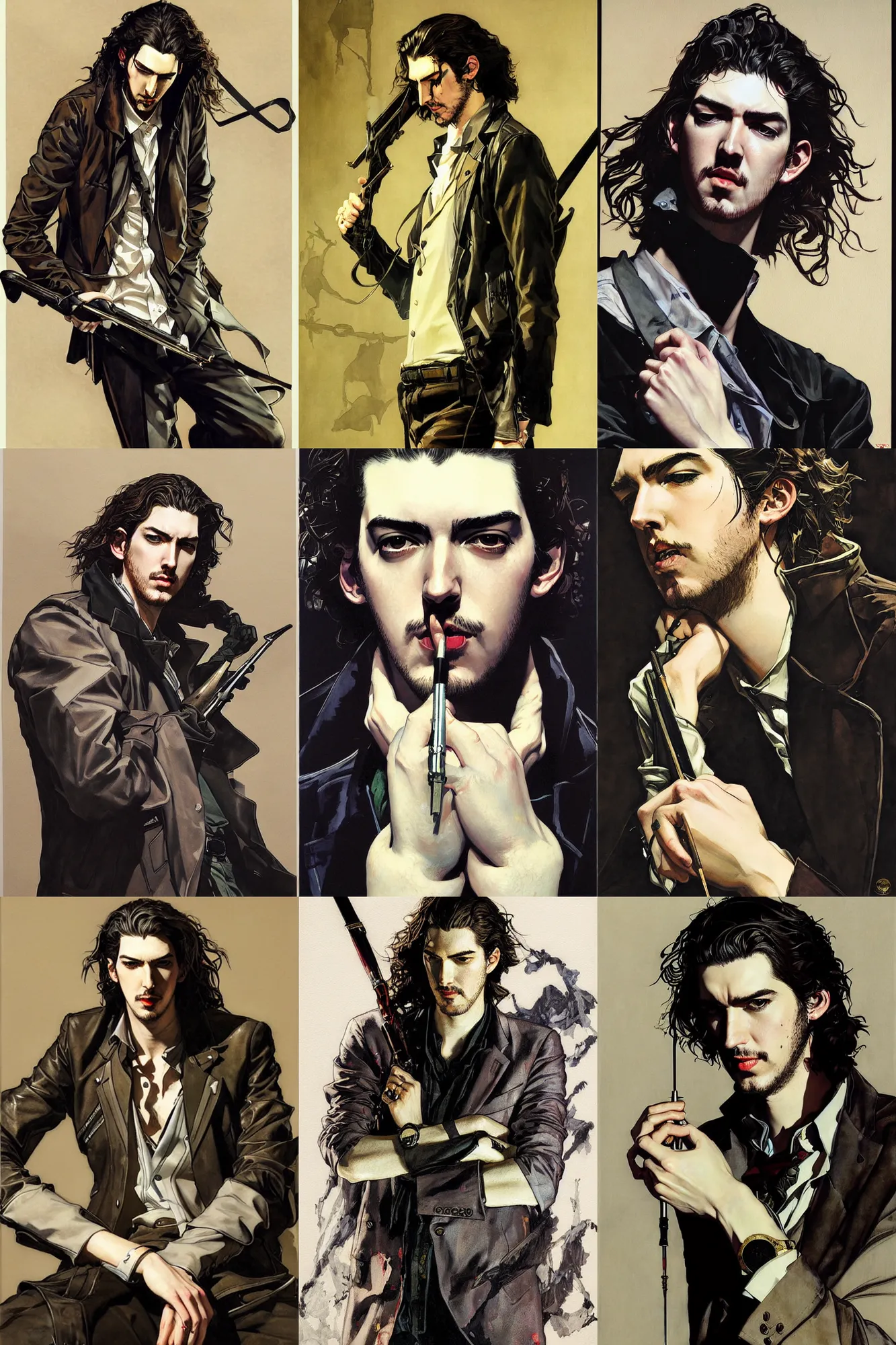 Prompt: hozier, painting by j. c. leyendecker, yoji shinkawa, katayama bokuyo