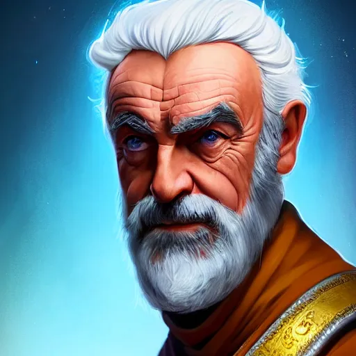 Prompt: portrait of old sean connery as a roman emperor, white hair and beard, laureal wreath, mattepainting concept blizzard pixar maya engine on stylized background splash comics global illumination lighting artstation, sharp focus, lois van baarle, ilya kuvshinov, rossdraws