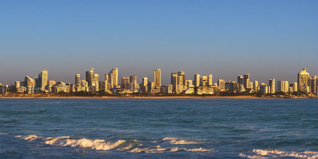 Prompt: Durban skyline in style of Anton kannemeyer