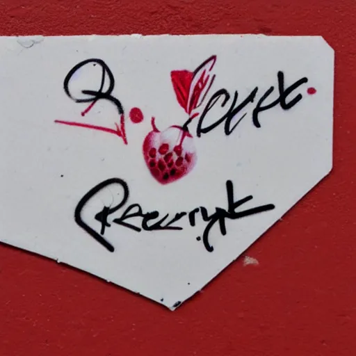 Prompt: a berry graffiti tag