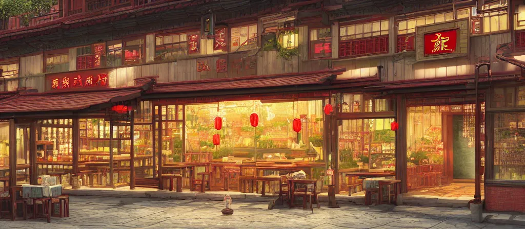 Image similar to a beautiful hyperdetailed render of roasted string hotpot restaurant restaurant yan'an small shop, simple style, from china, with merchant logo, simple structure, surrealistic, chinese style, victo ngai, denoise, deblurring