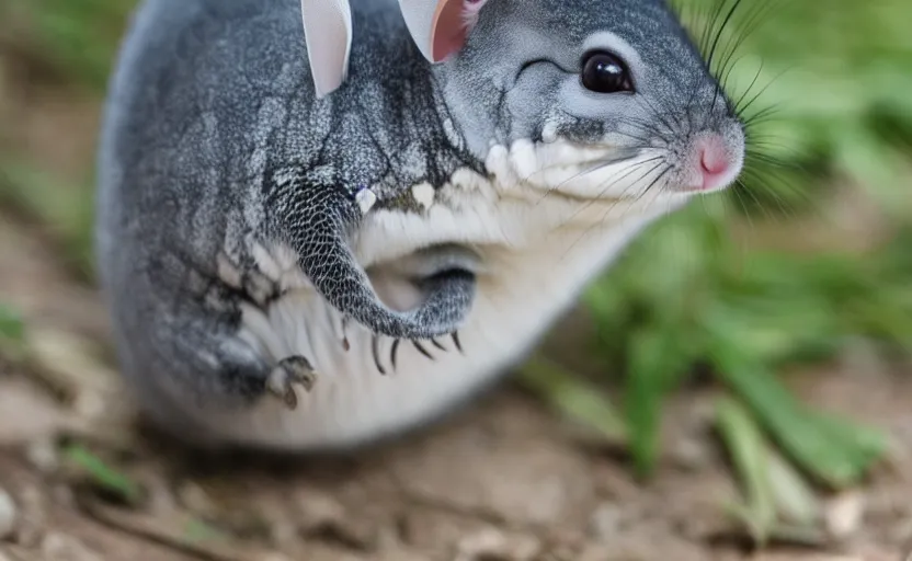 Prompt: chinchilla snake, big long fluffy body, multiple limbs, many legs