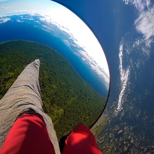 Image similar to first person pov of a giant looking down the earth