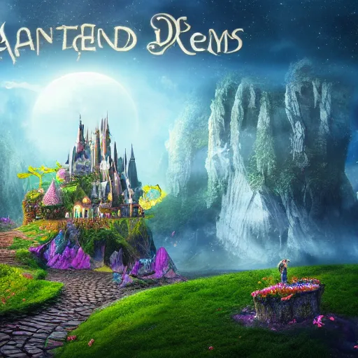 Prompt: fantasy land, land of dreams, david noren, daniel conway, 4 k