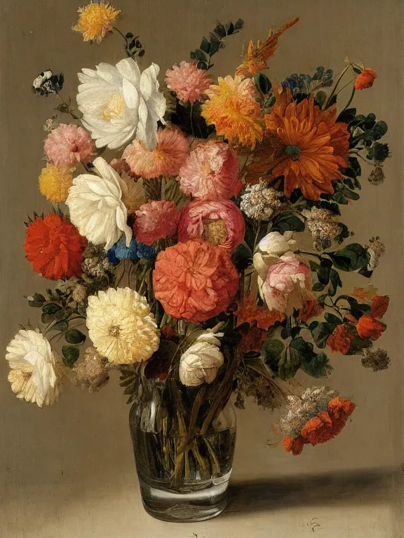 Prompt: Vase of Flowers 1722 Jan van Huysum ,getty museum jan van huysum flowers