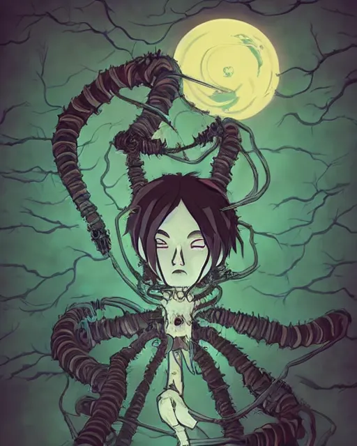 Prompt: an undead spiral necromancer in the style of studio ghibli in the style of junji ito trending on artstation deviantart pinterest furaffinity detailed realistic hd 8 k high resolution