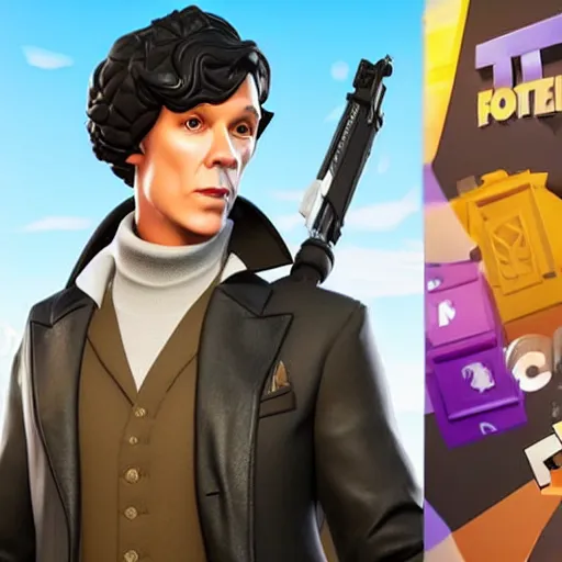 Image similar to sherlock in fortnite, character render, full body shot, highly detailed, in game render