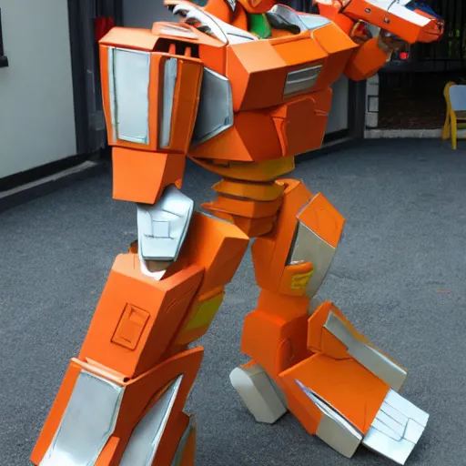 Prompt: homemade Transformers cosplay Eva foam