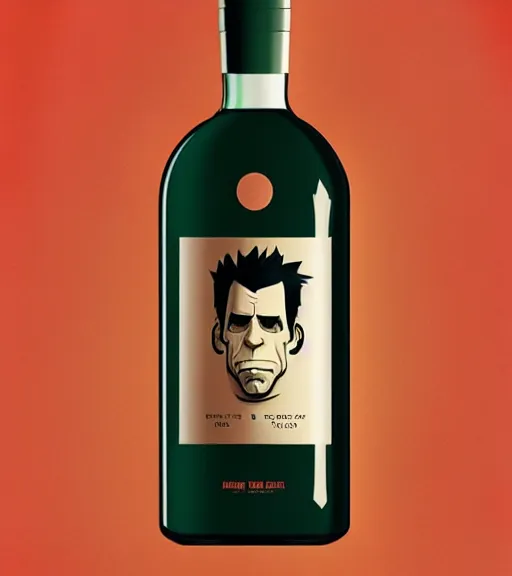 Image similar to face icon stylized minimalist bottle!! ben stiller whiskey!, loftis, cory behance hd by jesper ejsing, by rhads, makoto shinkai and lois van baarle, ilya kuvshinov, rossdraws global illumination