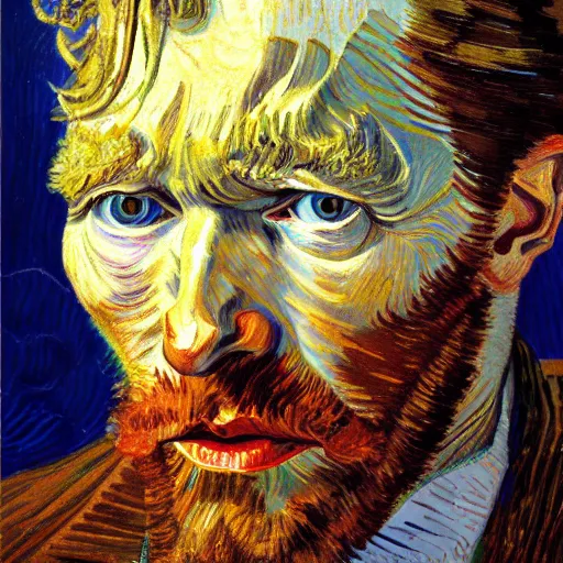 Image similar to high quality high detail painting by lucian freud, hd, portrait of van gogh, photorealistic lighting