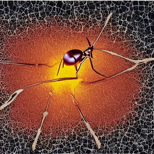 Prompt: electron microscopy of an ant, by david lachapelle