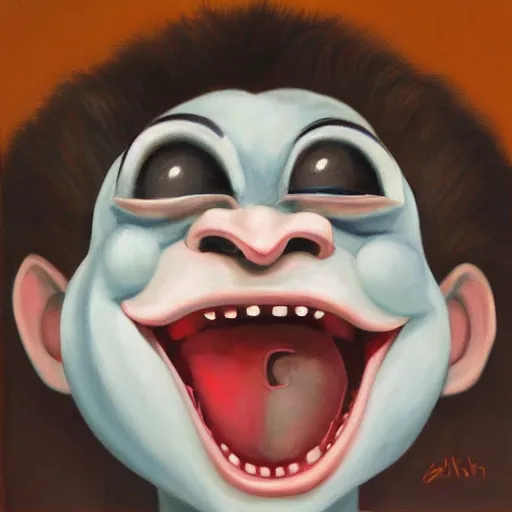 Prompt: an oil painting depicting trollface