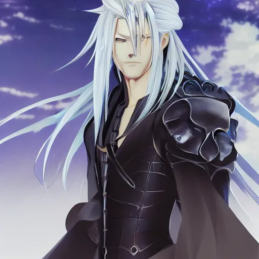 Image similar to portrait of sephiroth, anime fantasy illustration by tomoyuki yamasaki, kyoto studio, madhouse, ufotable, trending on artstation